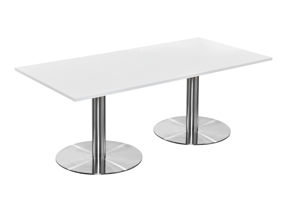 Rectangular Dining or Conference Brushed Steel Table 2000mm