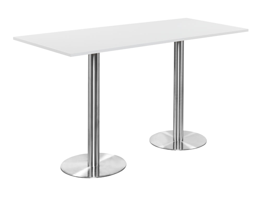 Rectangular Poseur Brushed Steel Table 1800mm