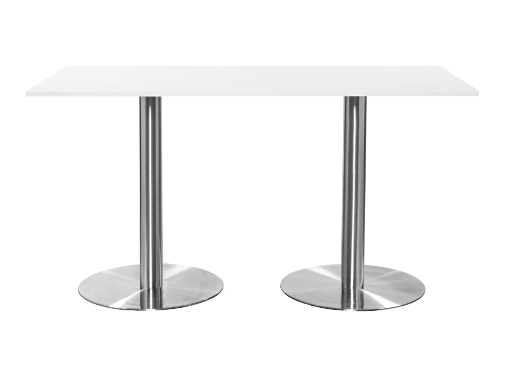 Rectangular Poseur Brushed Steel Table 2000mm 4