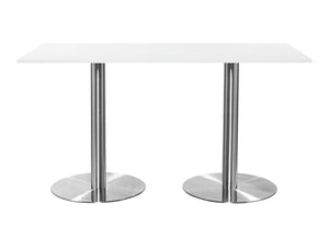 Rectangular Poseur Brushed Steel Table 2000mm 4