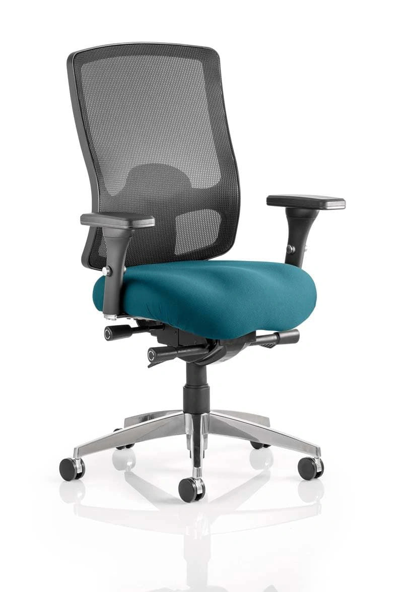 Regent Task Operator Chair Black Fabric Black Mesh Back With Arms Image 5