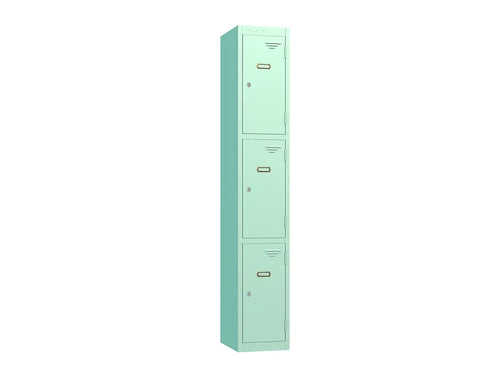 Retro 3-Door Steel Locker - Dusty Pink