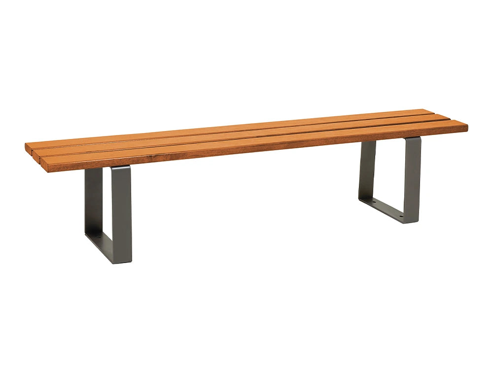 Riga Outdoor Bench with Exotic Hardwood Seat and Back 2