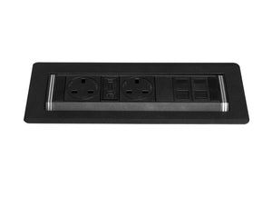Rotadock 2 No UK Socket In Desk Power Module Black 3