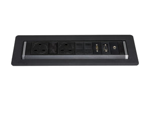 Rotadock 2 No UK Socket In Desk Power Module Black