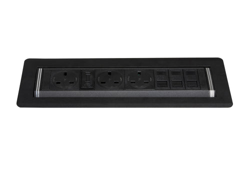Rotadock 3 No UK Socket In Desk Power Module Black