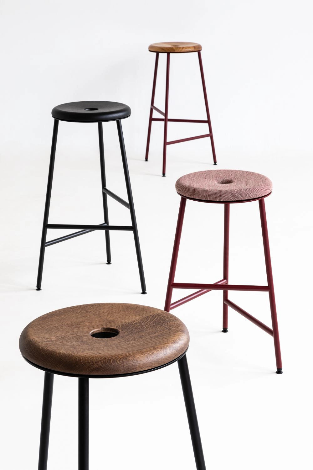 Rotor Upholstered and Wooden Bar Stools 2
