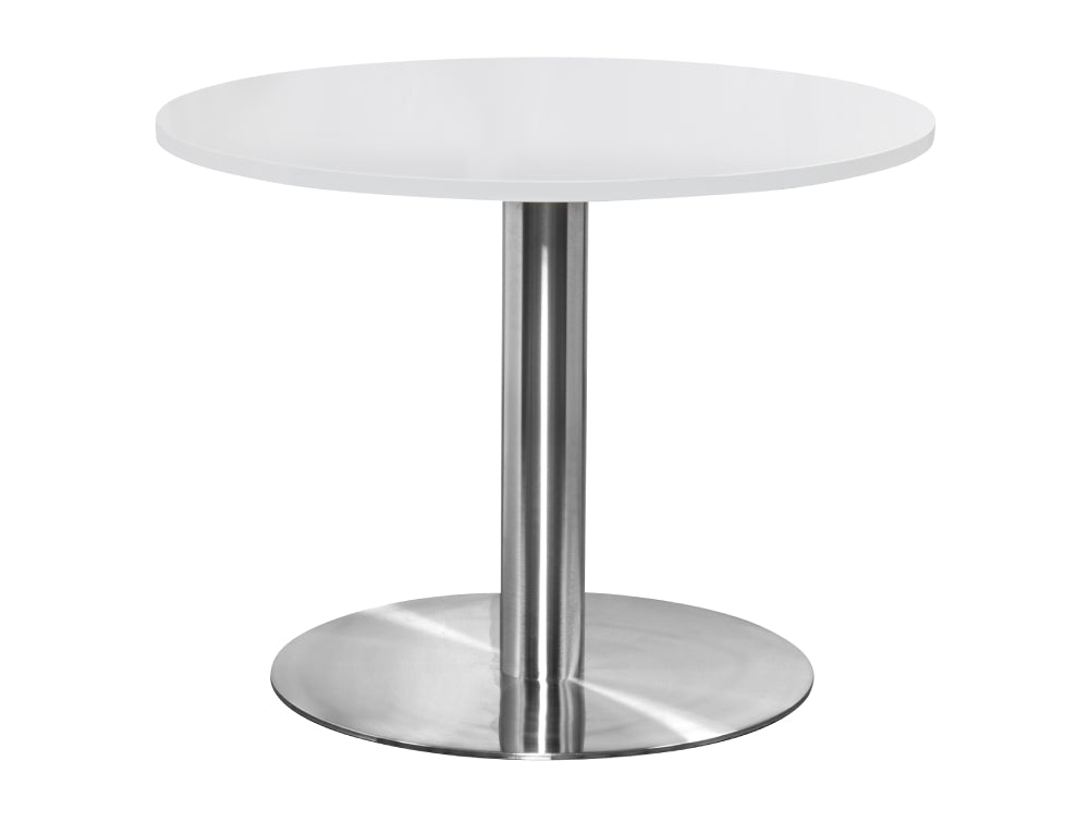 Round Dining Brushed Steel Table 1000mm