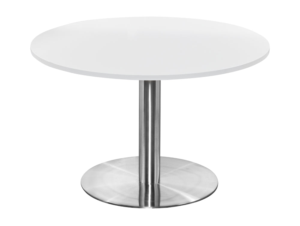 Round Dining Brushed Steel Table 1200mm 2