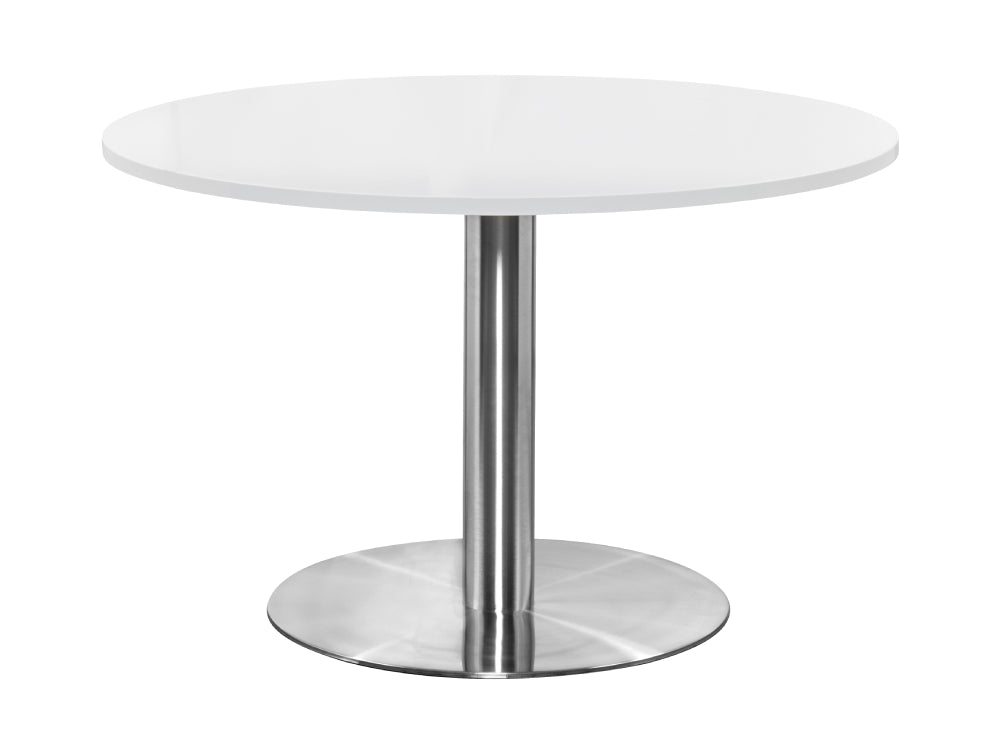 Round Dining Brushed Steel Table 1200mm
