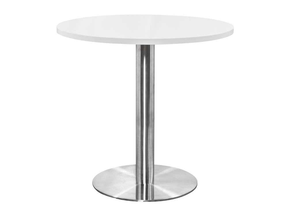 Round Dining Brushed Steel Table 800mm