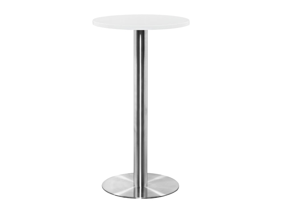 Round Poseur Brushed Steel Table 600mm