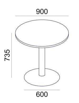 Round Table On Metal Leg Sv 57 Sv 58 Dimensions
