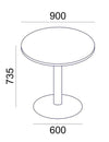 Round Table On Metal Leg Sv 57 Sv 58 Dimensions