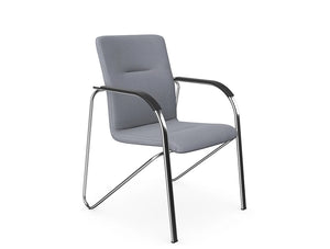 Sandy Series Chair  Chrome Frame  Black Arms Osandy E012