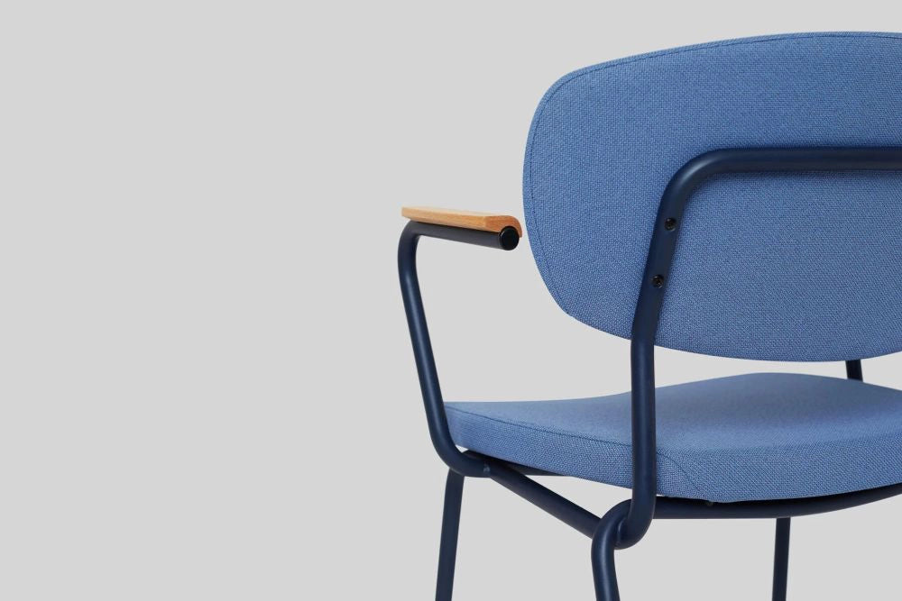 Samoo Upholstered Chair with Metal Legs with Armrests 2