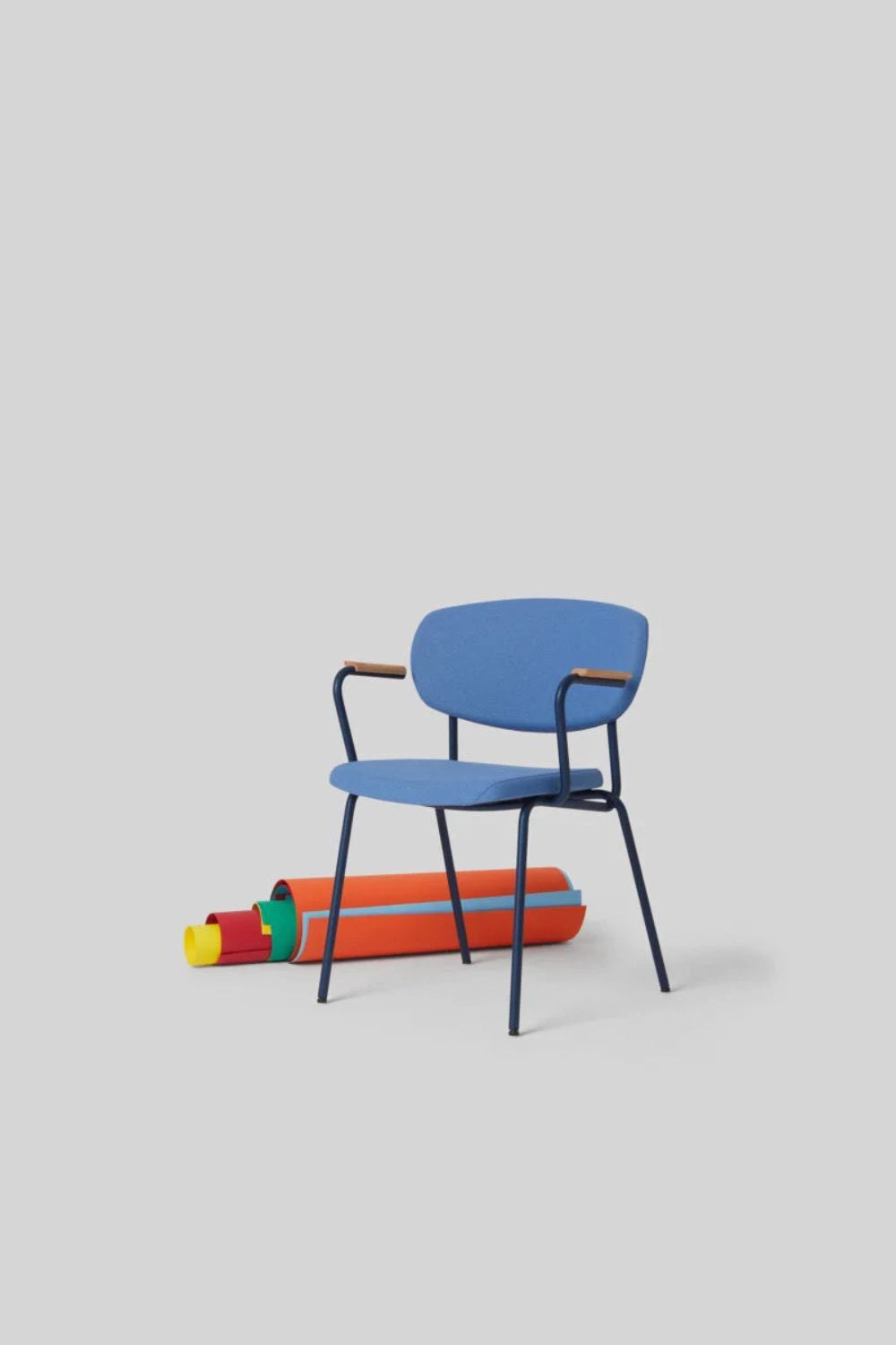 Samoo Upholstered Chair with Metal Legs with Armrests