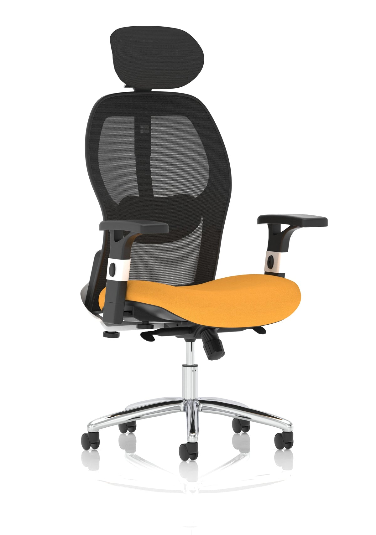 Sanderson II Black Fabric Mesh Back Chair Image 15