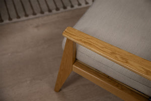 Scandi Upholstered Lounge Armchair Detail Armrests