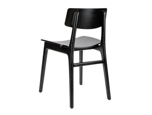 Scandi Wooden 4 Legged Meeting Room And Canteen Chair Back In Black Finish