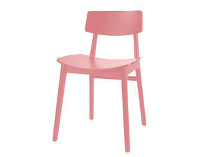 Scandi Wooden 4 Legged Meeting Room And Canteen Chair In Pink