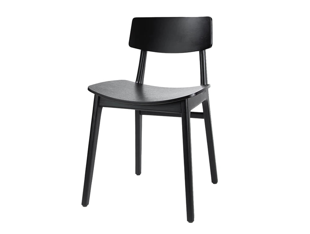 Scandi Wooden Four Legged Meeting Room And Canteen Chair In Black