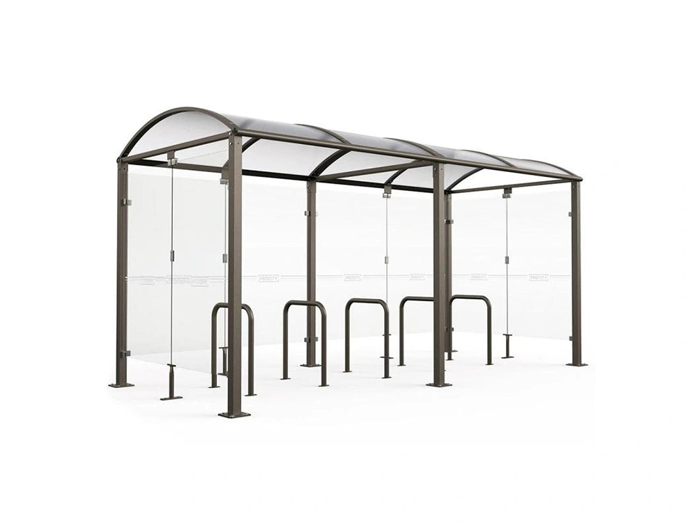 Sheffield Style Bicycle Stand on Base Plates with Shelter