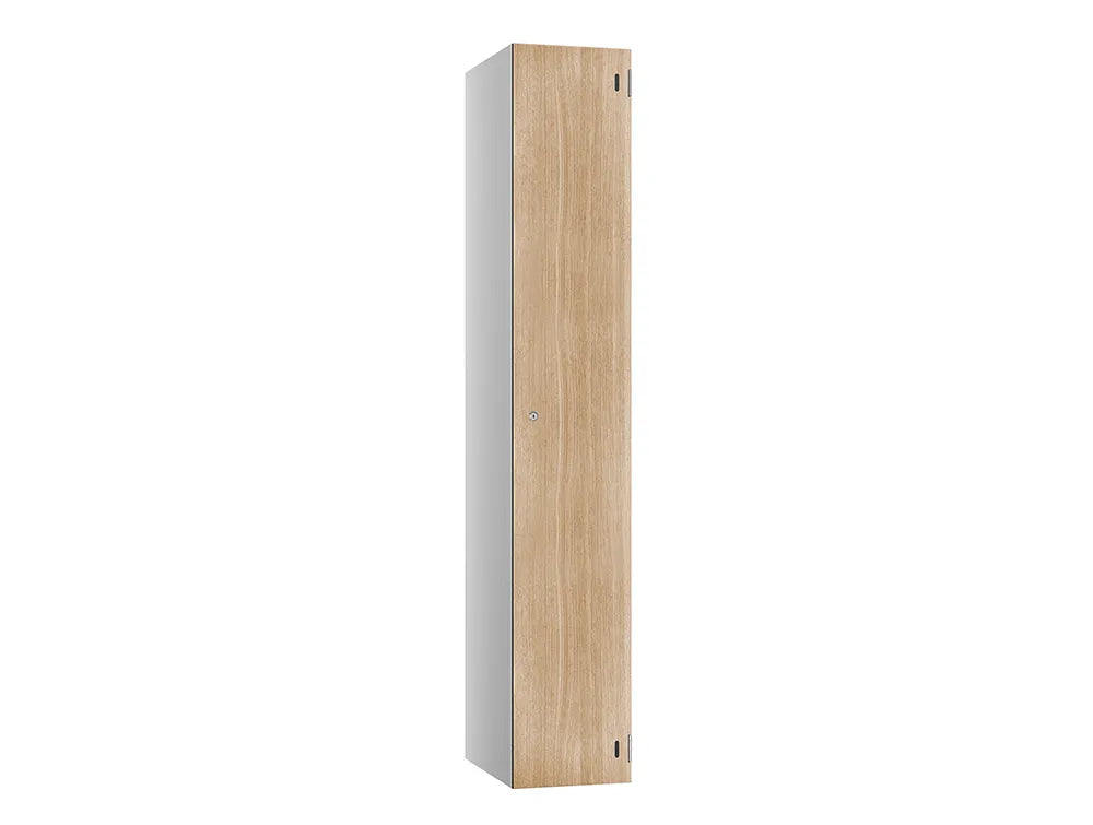 Shield SGL GL24 1-Door Locker - Pearl Silver & Refresh Oak