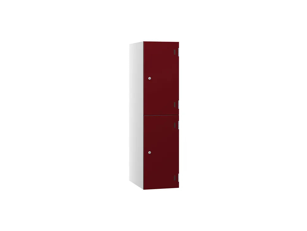 Shield SGL GL24 2-Door Low Locker - Arctic White & Maroon