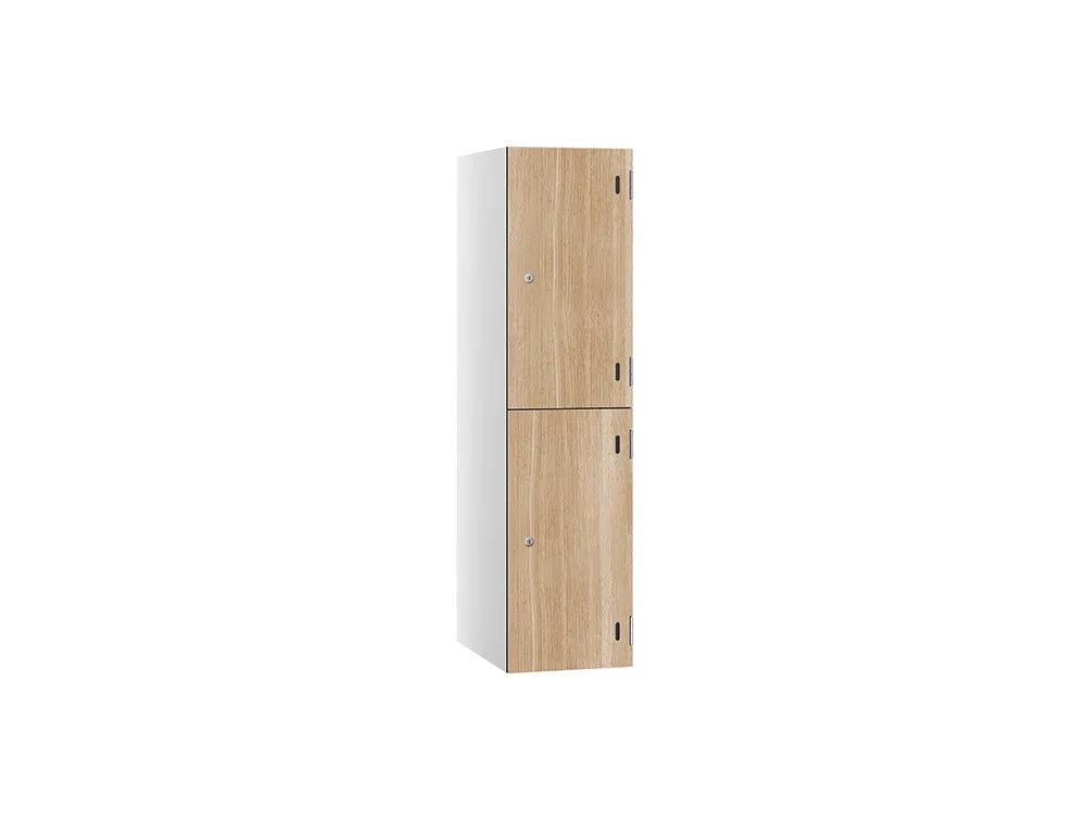 Shield SGL GL24 2-Door Low Locker - Arctic White & Refresh Oak
