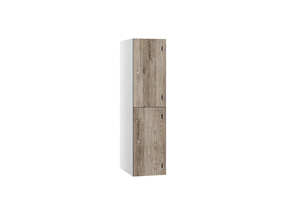 Shield SGL GL24 2-Door Low Locker - Arctic White & Rovere Baldolino