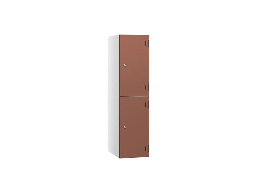 Shield SGL GL24 2-Door Low Locker - Arctic White & Terracotta