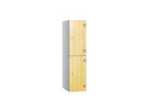 Shield SGL GL24 2-Door Low Locker - Pearl Silver Primeval Oak