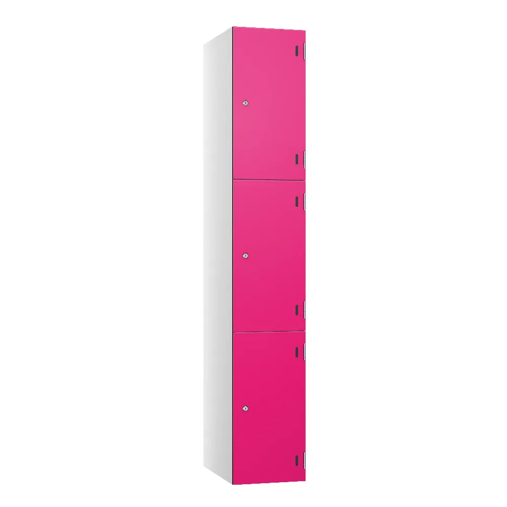 Shield SGL GL24 3-Door Locker - Arctic White & Barbie Pink