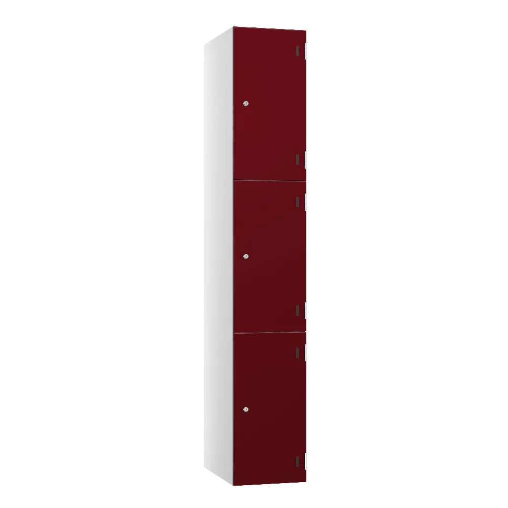 Shield SGL GL24 3-Door Locker - Arctic White & Maroon