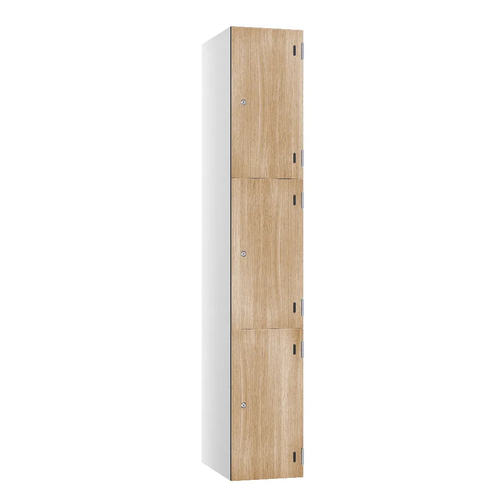 Shield SGL GL24 3-Door Locker - Arctic White & Refresh Oak