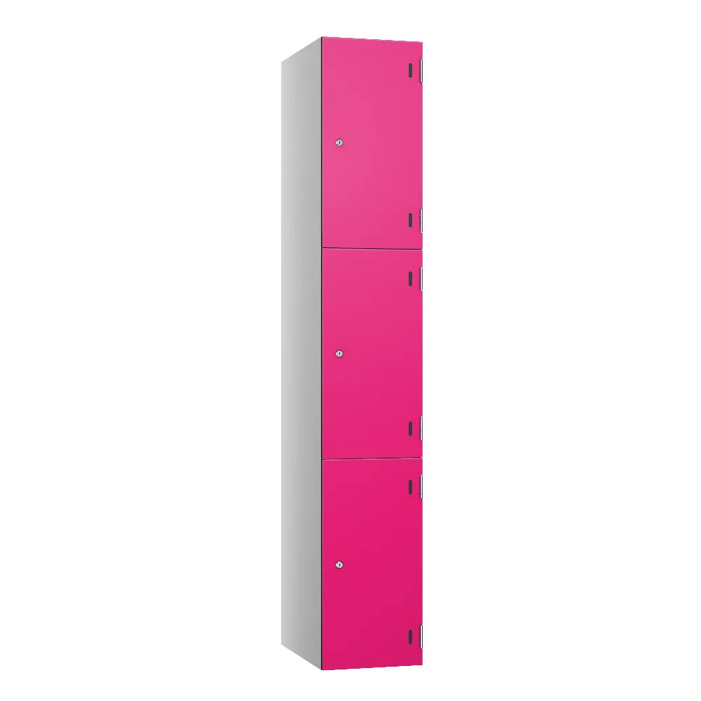 Shield SGL GL24 3-Door Locker - Pearl Silver & Barbie Pink