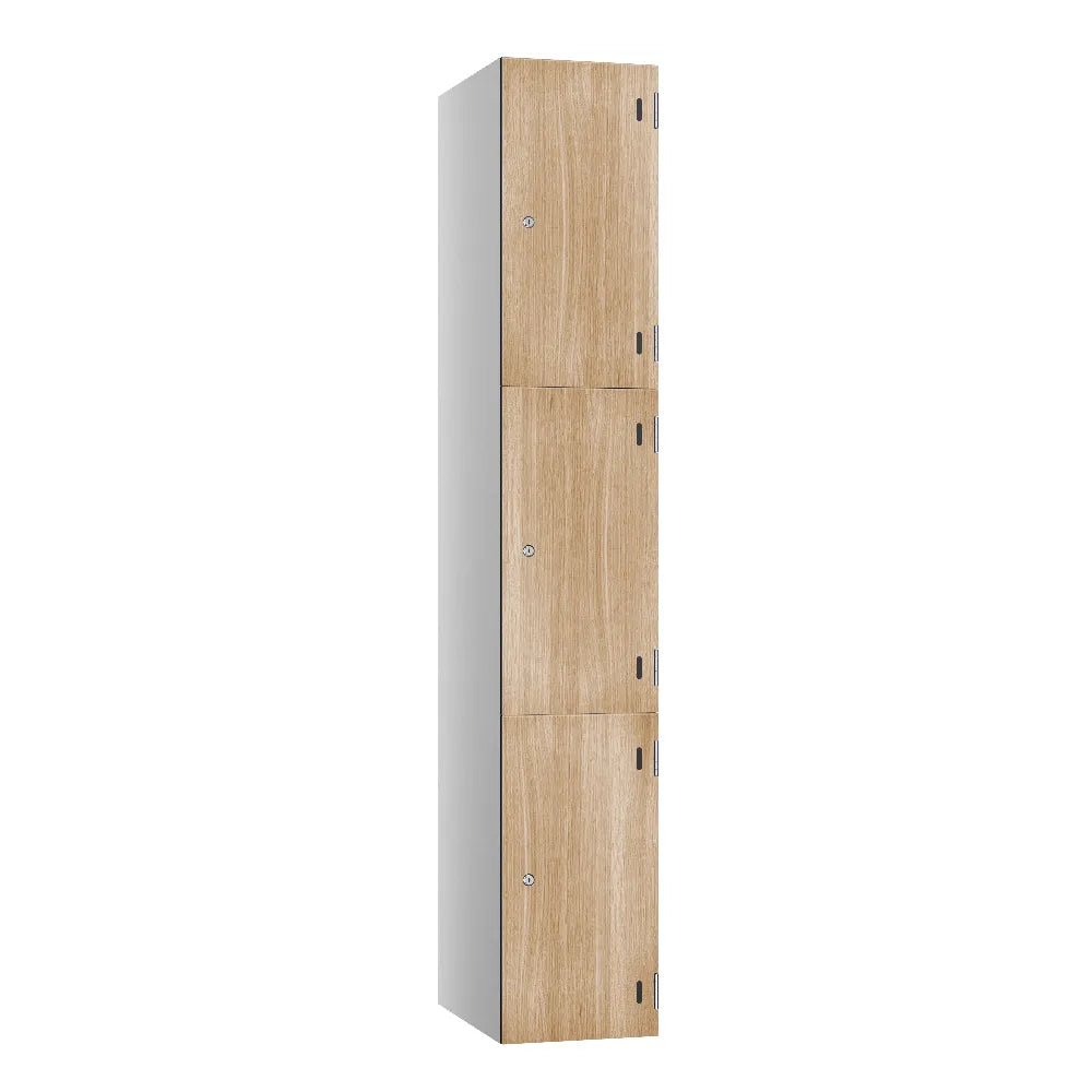Shield SGL GL24 3-Door Locker - Pearl Silver & Refresh Oak