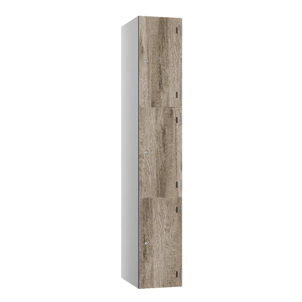 Shield SGL GL24 3-Door Locker - Pearl Silver & Rovere Baldolino