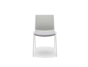 Shila A Frame Conference Chair On Castors With White Finish And Seat Cushion