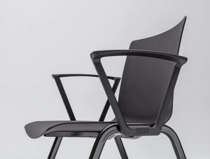 Shila A Frame Conference Chair With Armrest And Black Finish