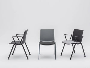 Shila A Frame Conference Chair With Grey Finish And Black Arms