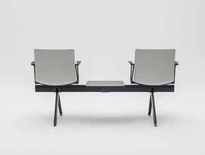 Shila Bench 2 Seater With Table And Black Base