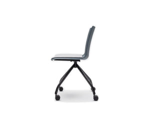 Shila Conference Chair With 4 Star Base On Castors With Black Base And Grey Finish