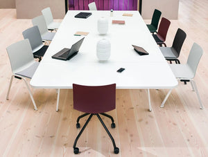 Shila Conference Chair With 4 Star Base On Castors With Black Base And Purple Finish For Meeting Rooms