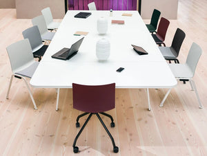 Shila Conference Chair with 4 Star Base on Castors with Black Base and Purple Finish for Meeting Rooms