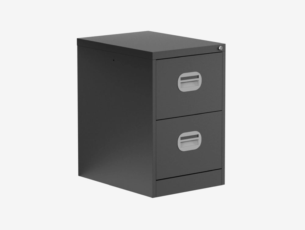 Silverline Kontrax 2 Drawer Metal Filing Cabinet In Anthracite Finish