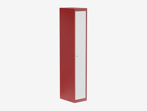 Silverline Kontrax Deep Single Door Metal Locker In White And Red Finish