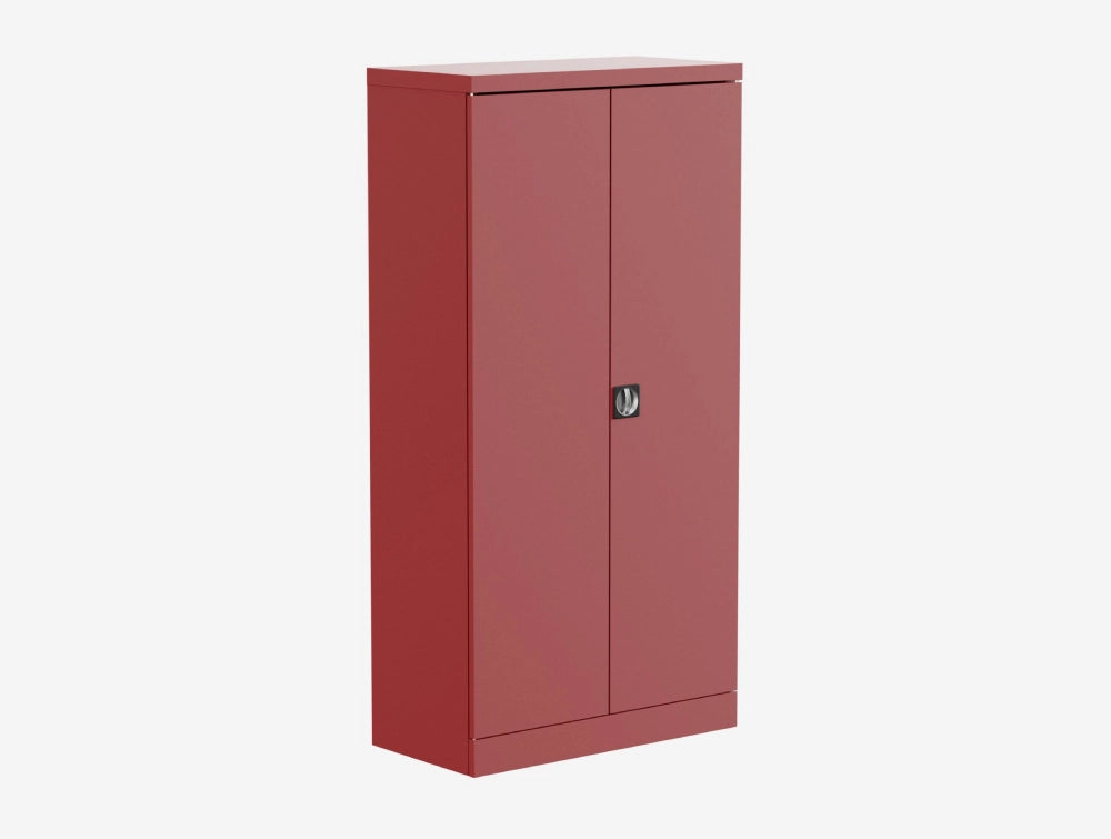 Silverline Kontrax Steel 1830Mm High Two Door Cupboard In Red Finish