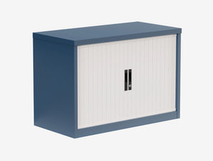 Silverline Kontrax Under Desk Metal Tambour Unit In Blue And White Finish